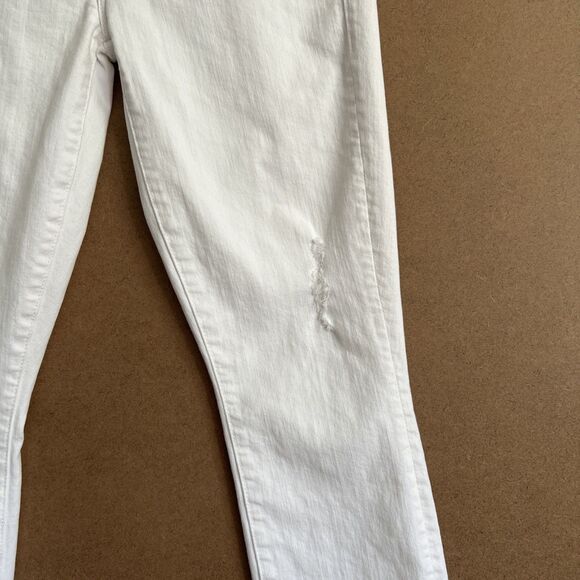 Mother Jeans The Looker Stayin Rowdy Size 25x29 Women White Stretch Distressed - Picture 3 of 14